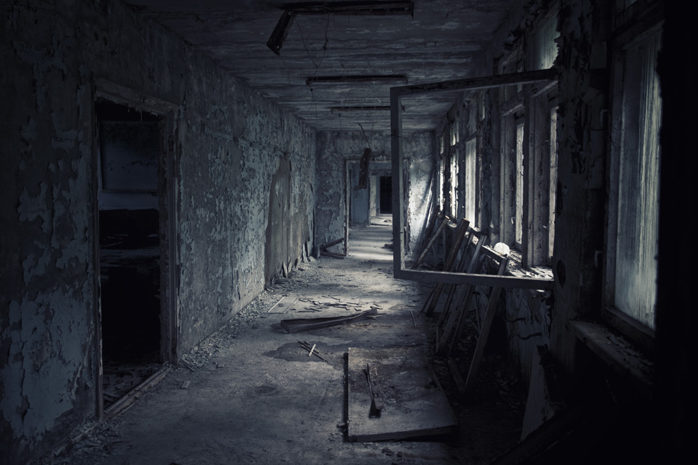 an abandoned school building in Chernobyl