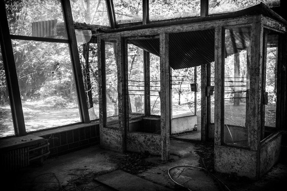abandoned bus station in Pripyat, Chernobyl