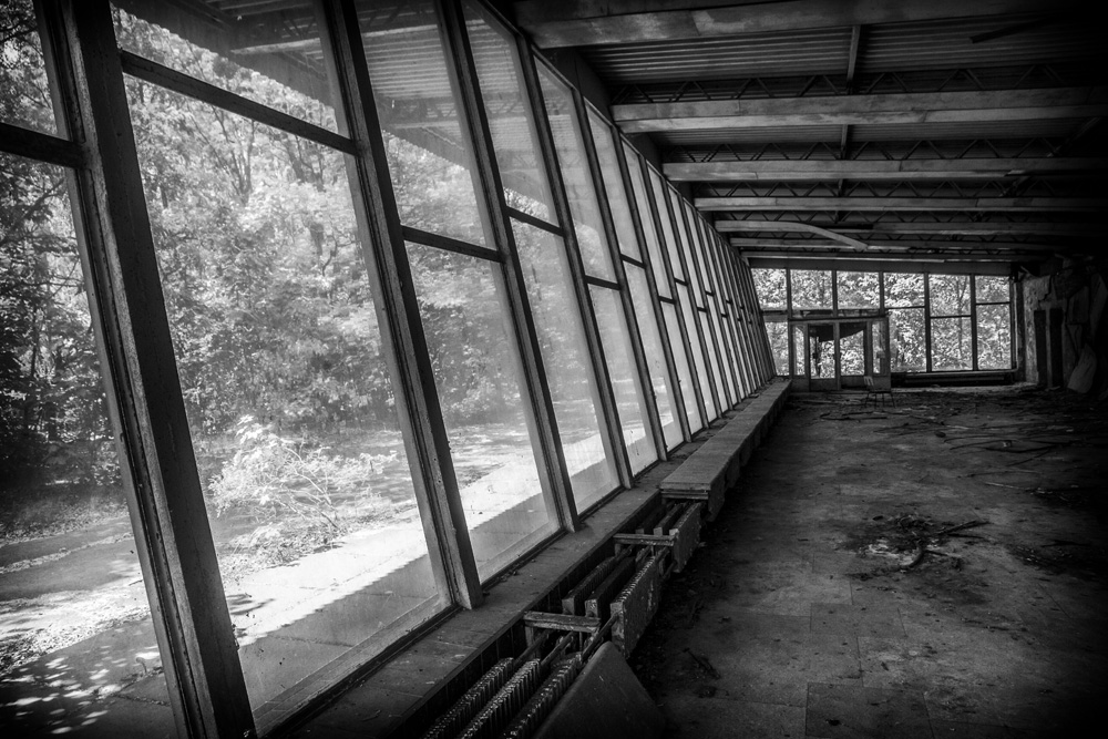 abandoned bus station in Pripyat, Chernobyl