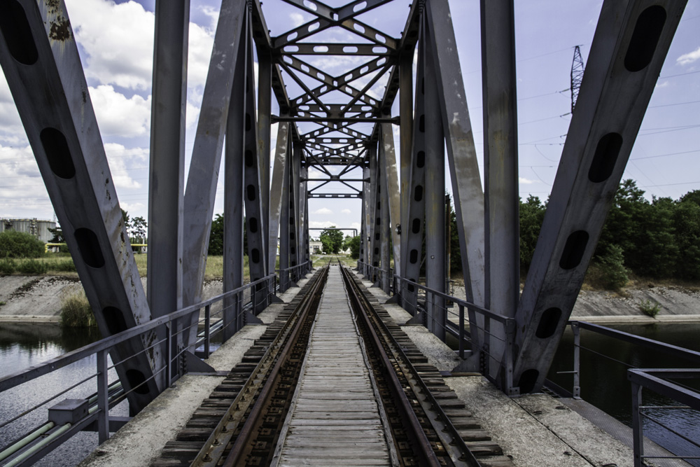 bridge near the Chernobyl nuclear power plant
