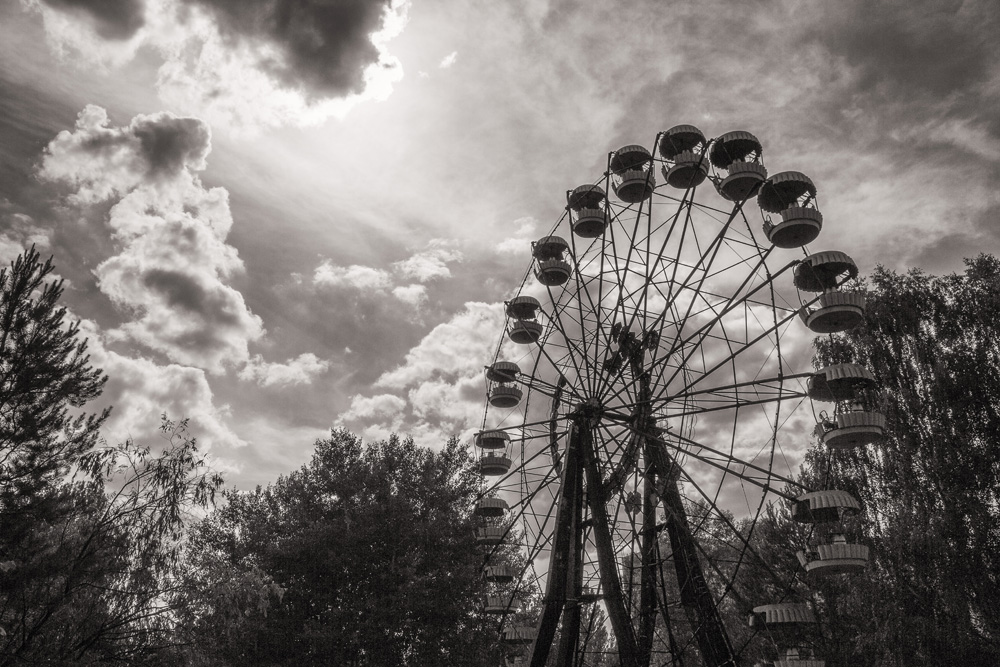 ferris wheel in abandoned city of Pripyat, Chernobyl