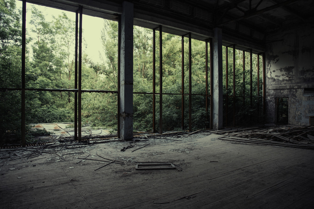 abandoned gymnasium in Pripyat, Chernobyl