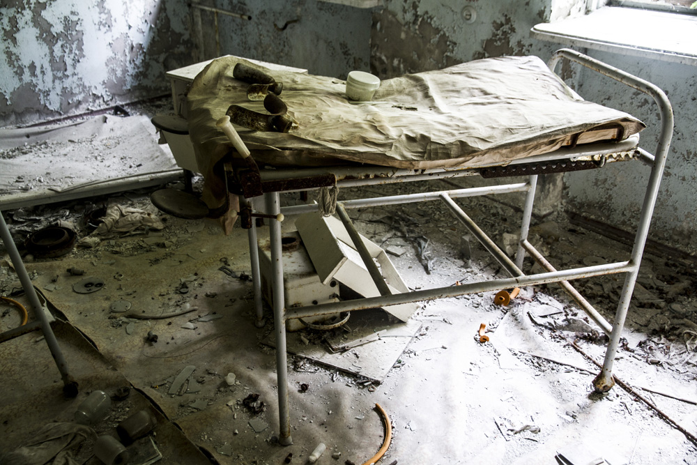 room in Chernobyl's abandoned hospital