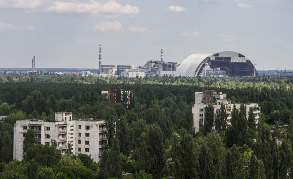 skyline of abandoned city of Pripyat