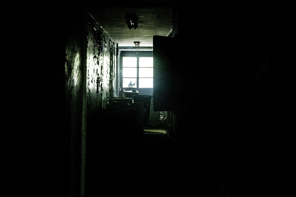 dark room in abandoned building in Chernobyl