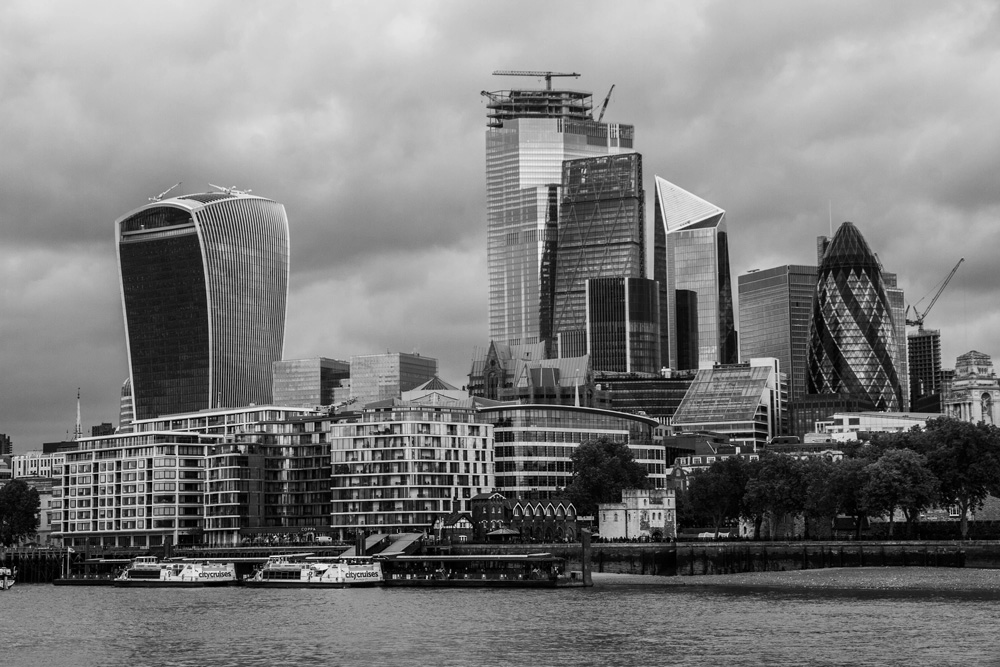 a view of the city of London over the Thames